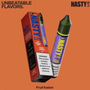 Bottle of Fruit Fusion e-liquid by Nasty Liq Nic Salts in India